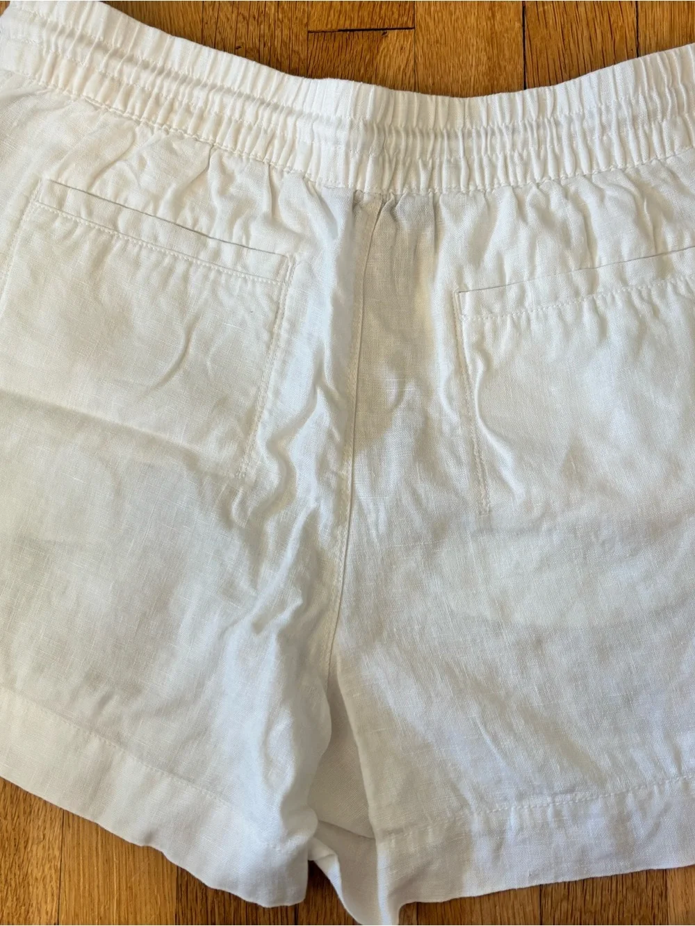 Athleta White Linen Drawstring Shorts - Picture 5 of 6